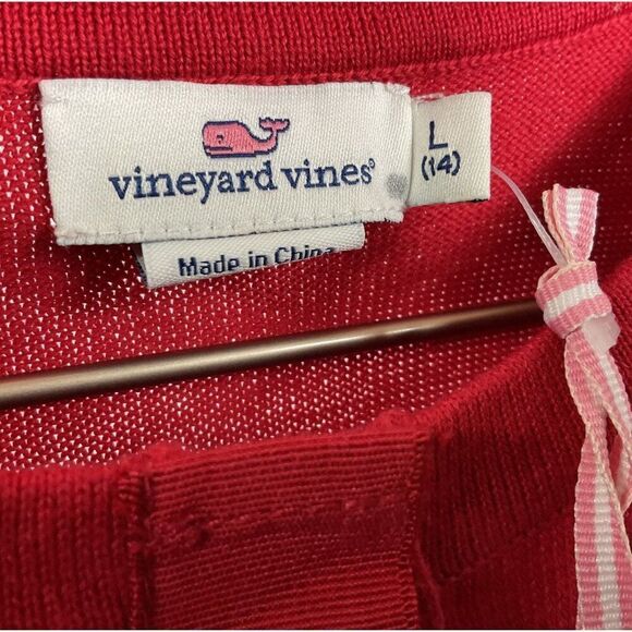 NWT Vineyard Vines Ruffle Front Cardigan Red Girls Large (14), 100% Cotton - Picture 7 of 11